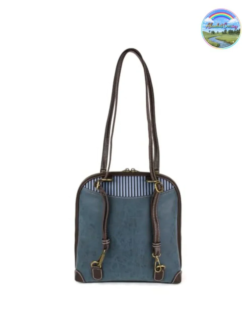 Convertible Backpack Purse with Adjustable Strap - Faux Leather Canvas